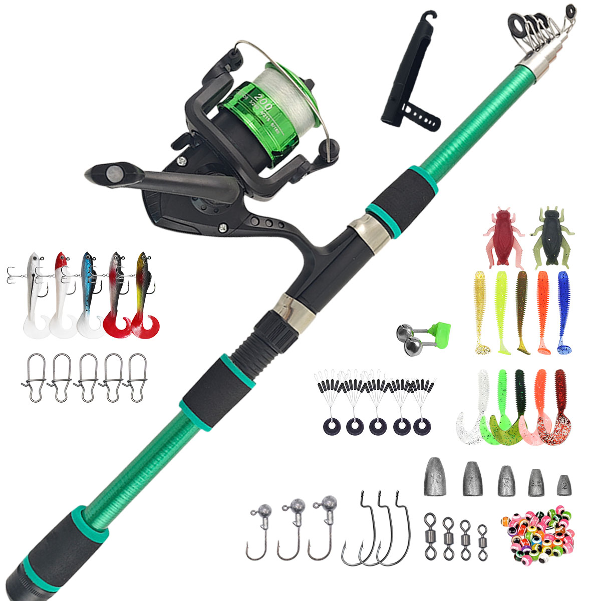Saltwater Line - Portable Telescopic Fishing Rod & Reel