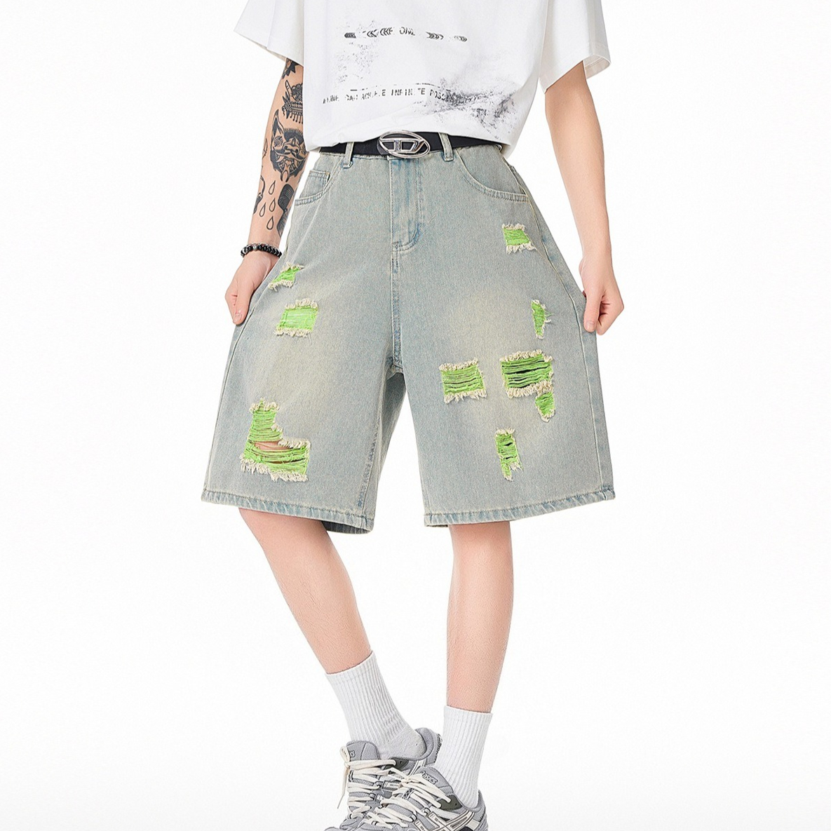 Men's Lined Ripped Denim Short - Fly Line recensione e prezzo