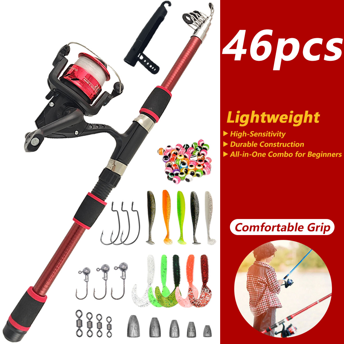 46Pcs Telescopic Fishing Rod R - Freshwater Line recensione e prezzo