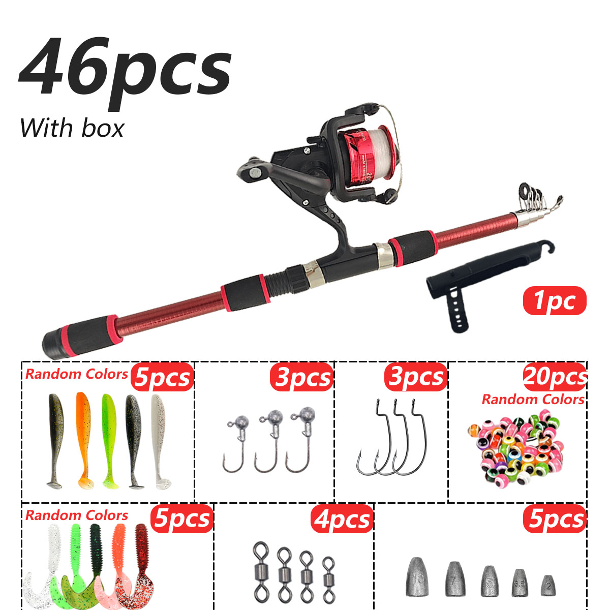46Pcs Telescopic Fishing Rod R - Freshwater Line recensione e prezzo