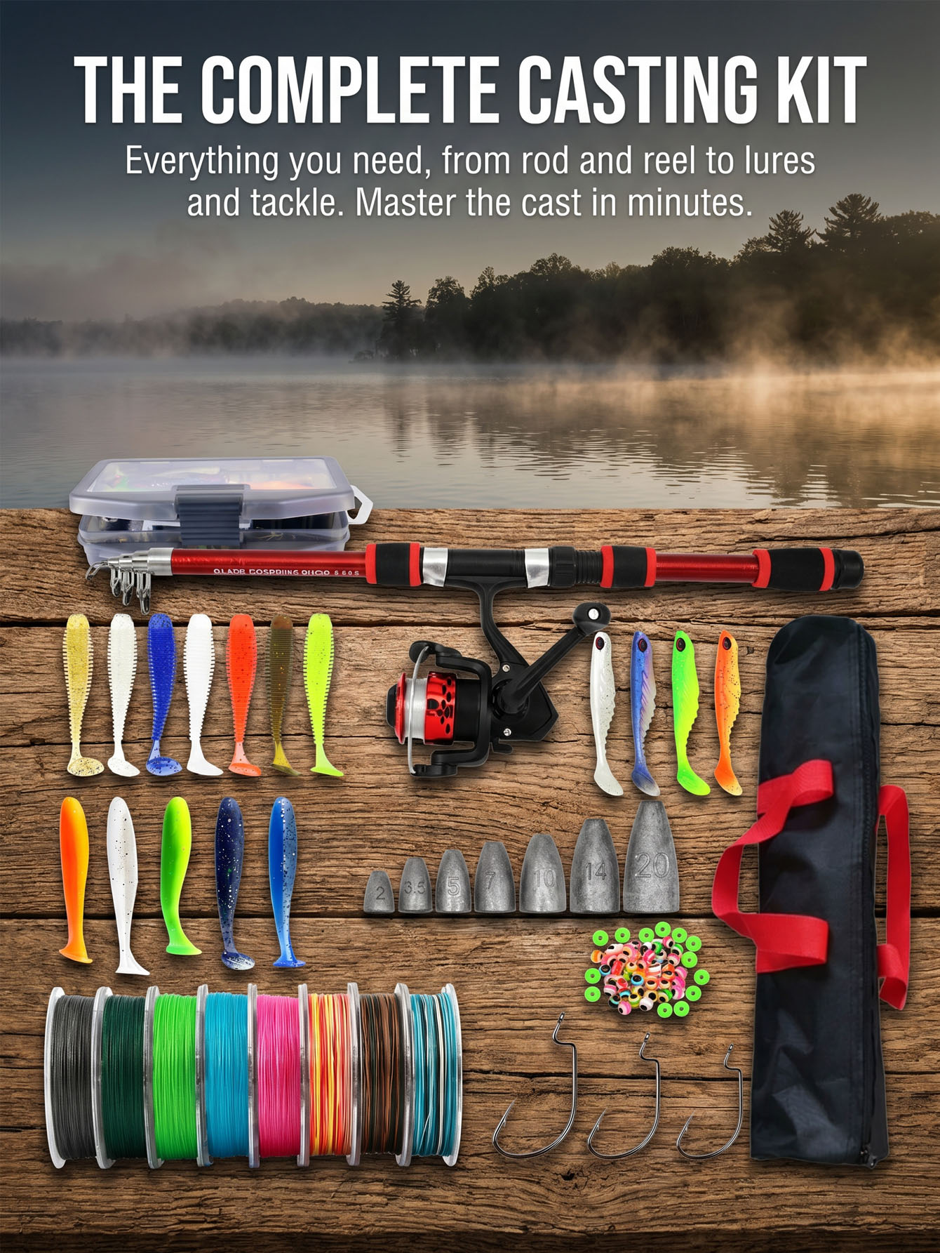 Fishing Rod Reel Combos Collap - Fishing Line Spooler recensione e prezzo