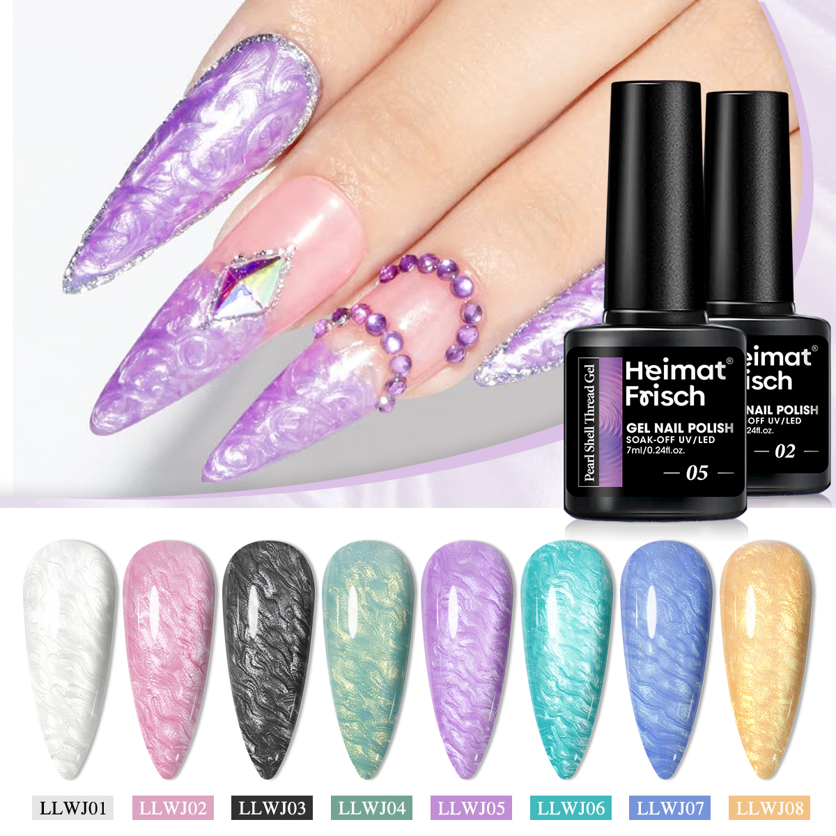 1 piece of shell line gel nail - Copolymer Line recensione e prezzo