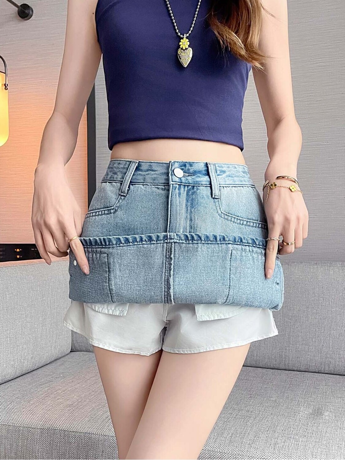 Women High Waist Cargo Denim M - Fly Line recensione e prezzo